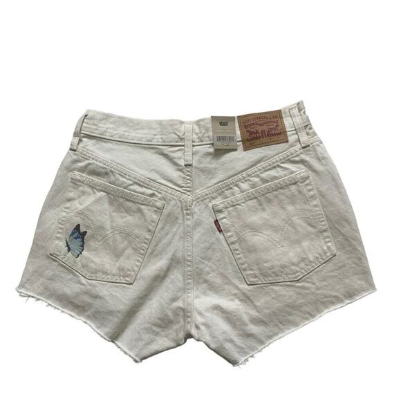 Levi's 501 Jean Shorts ButterflyPrint Raw Hem Women's Size 27 Button Fly New - Picture 6 of 14